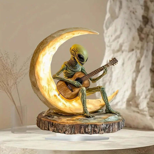 Alien Moon Gitarrist Acryl Home Office Dekorationen Ornamente