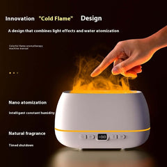 Starker Nebel Flammenbefeuchter Aroma Diffusor USB Flammenambiente Licht