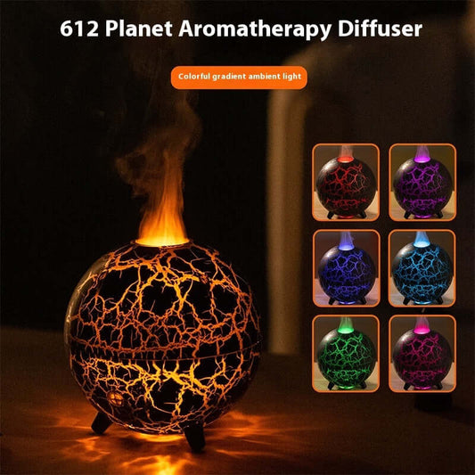 Planet Flame Crack Aromatherapie-Luftbefeuchter mit sieben Farben