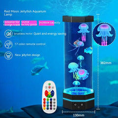 Jellyfish Lava Lamp, 17 Colors Changing, 15-inch Jellyfish Lamp with Remote Control