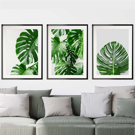 Peinture sur toile de plantes vertes, décoration d'intérieur