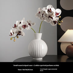 High-grade Living Room Table Decoration White American Striped Ceramic Vase