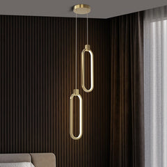 Fond de salon de chambre principale minimaliste moderne de luxe en cuivre clair