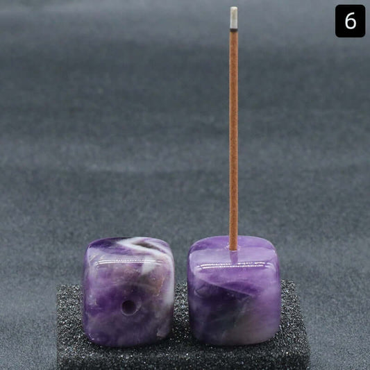 Natural Crystal Agate Stone Square Incense Holder