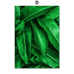 Peinture sur toile de plantes vertes, décoration d'intérieur