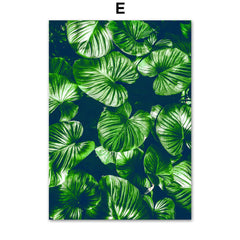 Peinture sur toile de plantes vertes, décoration d'intérieur