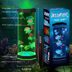 Jellyfish Lava Lamp, 17 Colors Changing, 15-inch Jellyfish Lamp with Remote Control