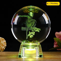 Boule de cristal du zodiaque, artisanat décoratif, ornements lumineux