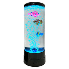 Lampe de nuit à LED colorée en forme de poisson à grandes bulles avec prise USB
