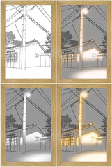 Illuminated Picture LED Decorative Light Painting Bedside Picture Style Creative Modern Simulate Sunshine Drawing Night Light Gift