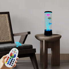 Lampe de nuit à LED colorée en forme de poisson à grandes bulles avec prise USB