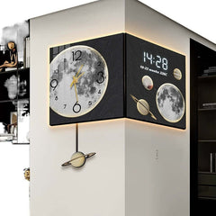 Ecke Wanduhr Wohnzimmer Digital Display Wand-montiert Atmosphäre