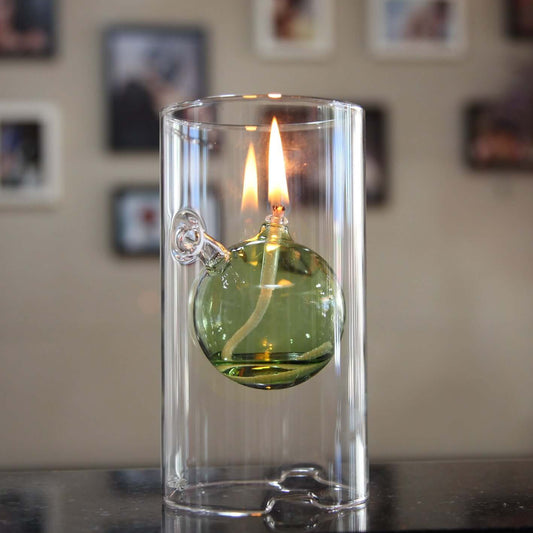 Kreative zylindrische Öllampe aus Glas zur Heimdekoration