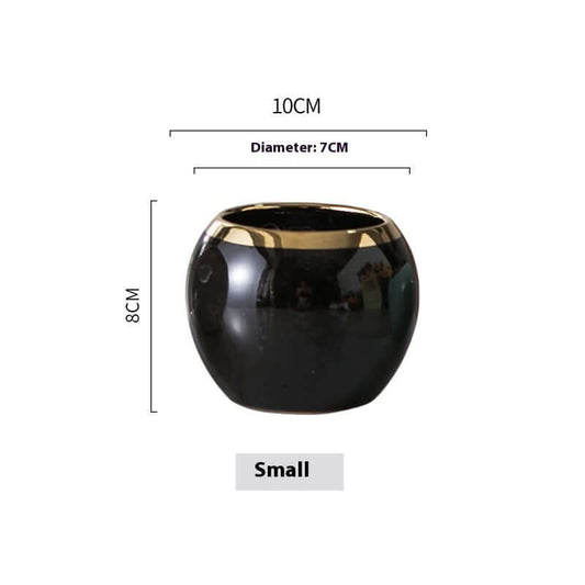 Ball Vergoldeten Kanten Porzellan Kleine Blume Topf Einfache Nordic