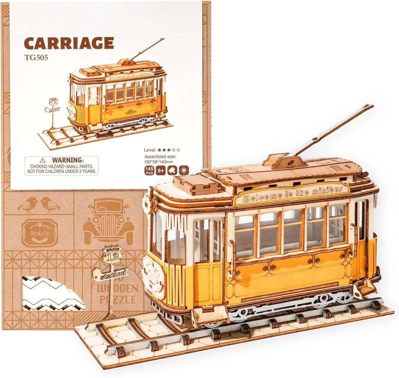 Robotime Rolife Vintage Auto Modell 3D Holz Puzzle Spielzeug Für Chilidren Kinder