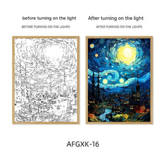 Van Gogh Famous Starry Sky Line Living Room Lighting Painting