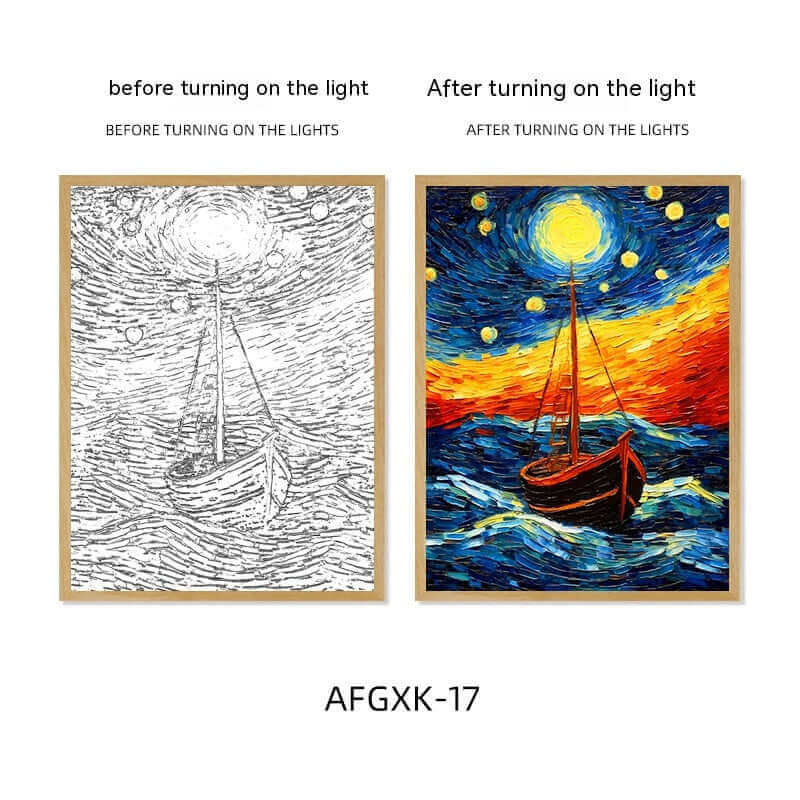 Van Gogh Famous Starry Sky Line Living Room Lighting Painting