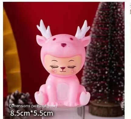 Glitter Christmas Elk Birthday Cake Decorative Ornaments