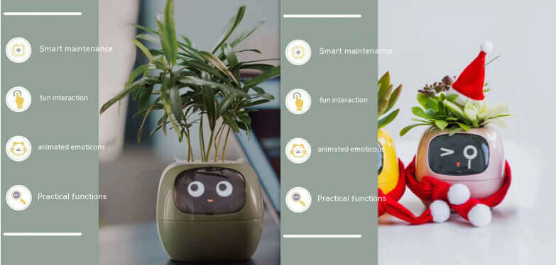 Smart Planter Endloser Spaß Über 49 ausdrucksstarke Ausdrücke 7 intelligente Sensoren und KI-Chips machen das Pflanzenaufziehen einfach und unterhaltsam