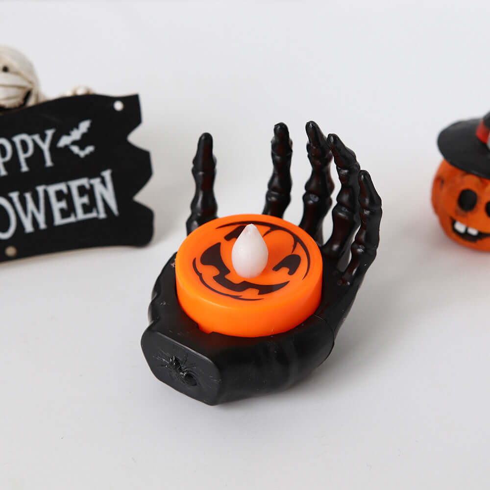 Petite lampe de nuit d'Halloween à LED électronique lumineuse décorative en forme de palmier