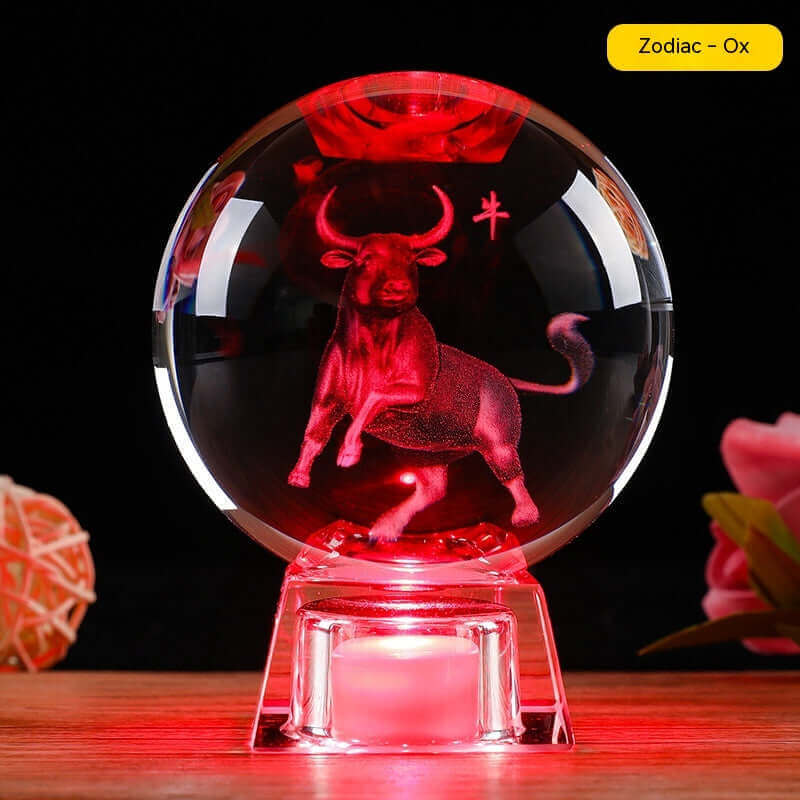 Crystal Ball Zodiac Decorative Crafts Luminous Ornaments