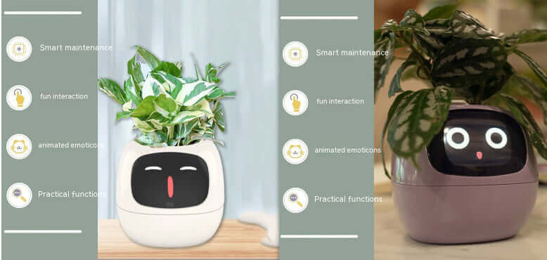 Smart Planter Endloser Spaß Über 49 ausdrucksstarke Ausdrücke 7 intelligente Sensoren und KI-Chips machen das Pflanzenaufziehen einfach und unterhaltsam