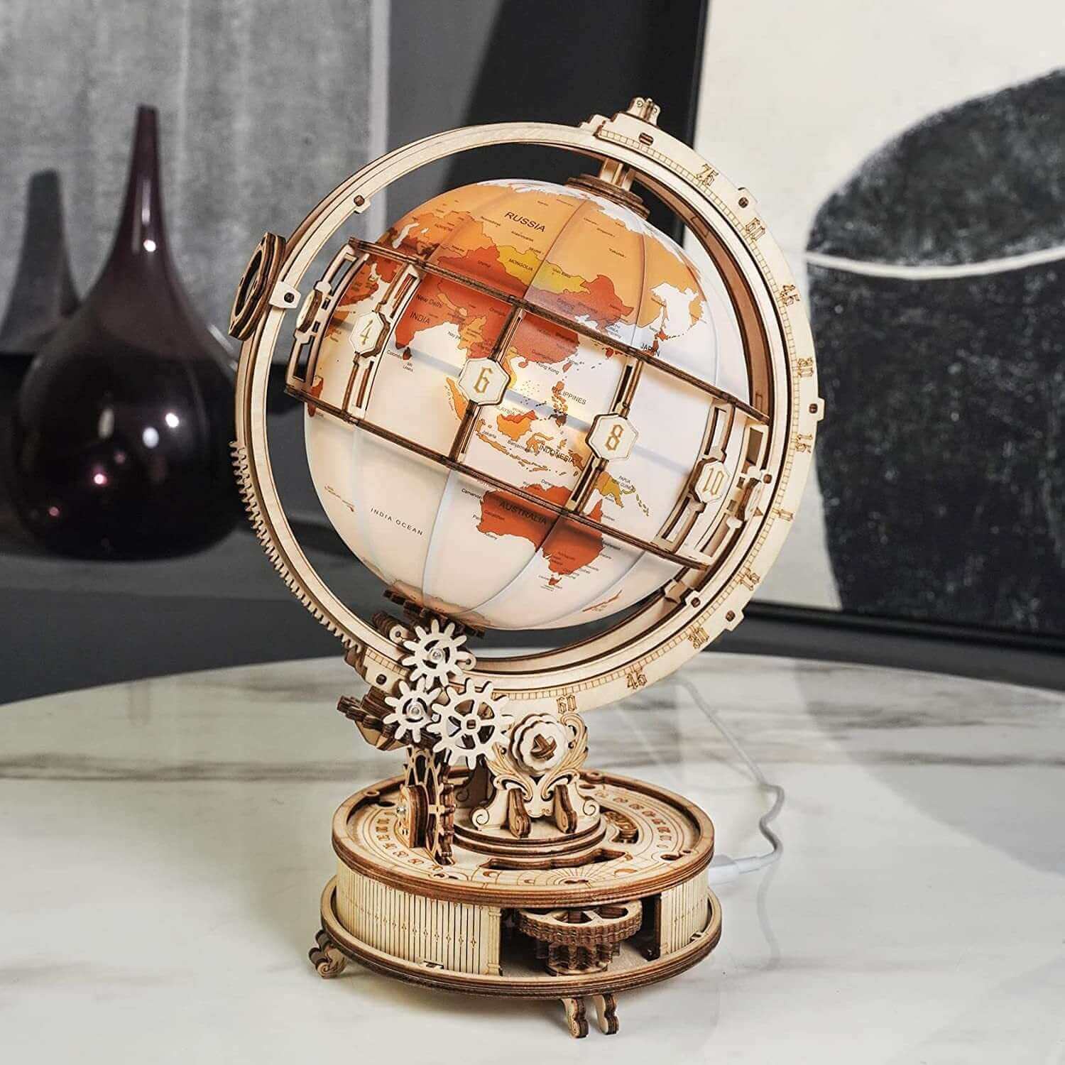 Rokr Globe lumineux 3D en bois, 180 pièces, Kits de blocs de construction, jouet, offre spéciale