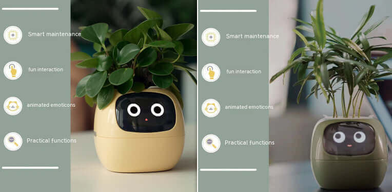 Smart Planter Endloser Spaß Über 49 ausdrucksstarke Ausdrücke 7 intelligente Sensoren und KI-Chips machen das Pflanzenaufziehen einfach und unterhaltsam