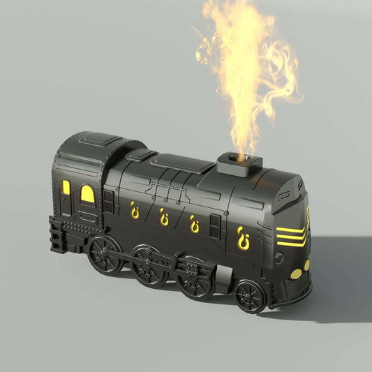 Petit train coloré avec humidificateur à brouillard télécommandé