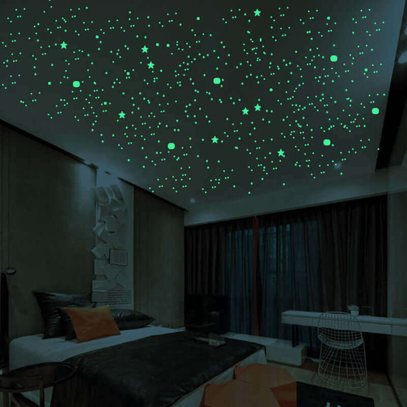 Fluorescent Dot and Star Luminous Wall Sticker for Cute and Stylish Decor