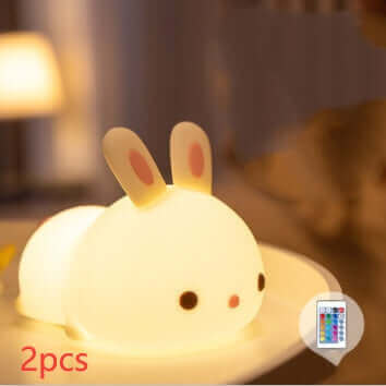 Lampe en Silicone lapin, cadeau du nouvel an, alimentation, veilleuse créative, jouets pour enfants