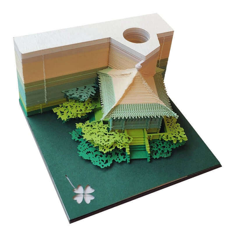 Baumhaus-Panorama-3D-Notizen, Papierschnitzerei, kreative Kalenderdekoration