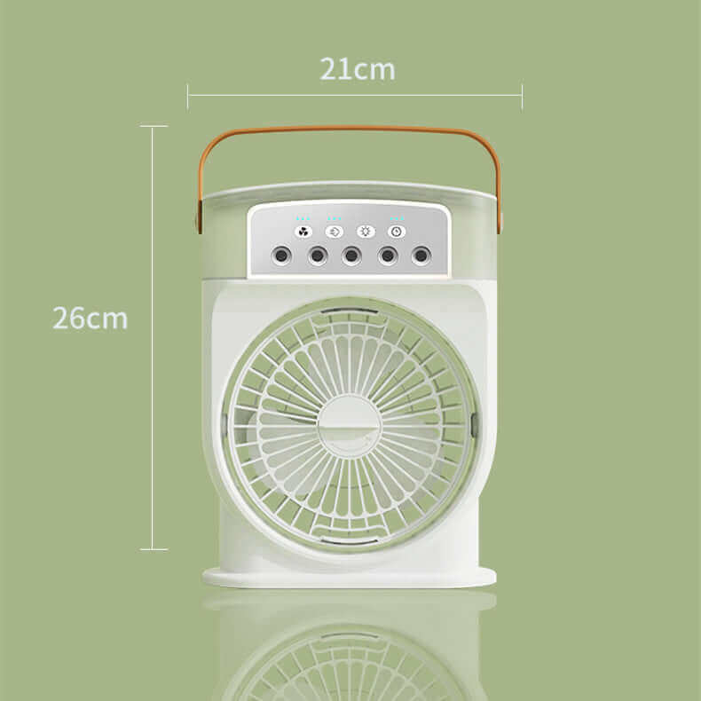 Tragbarer USB-Klimaanlagen-Lüfter mit 5 Sprays, 7 Farblicht, 600 ml Wassertank, Sprühnebel, Luftkühler, Luftbefeuchter