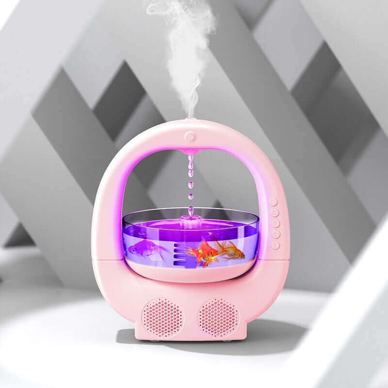 3 in 1 Anti-Schwerkraft-Luftbefeuchter Multifunktionale Aromatherapie-Maschine Bluetooth-Lautsprecher Aquarium Umgebungslicht