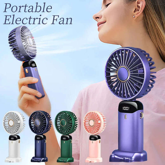 Mini ventilateur électrique portatif Rechargeable par USB, pliable, suspendu au cou, pour l'extérieur, réglable, 5 vitesses, refroidisseur d'air puissant