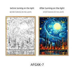 Van Gogh Famous Starry Sky Line Living Room Lighting Painting