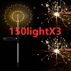 Neue Boden Stecker Solar Feuerwerk Licht LED Lichterkette Kupfer Draht Outdoor Garten Dekoration Stern Lichter Weihnachten Lichter