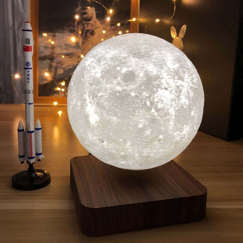 Lampe de lune à lévitation magnétique 3D créative personnalisée, veilleuse rotative à LED, lampe flottante en forme de lune