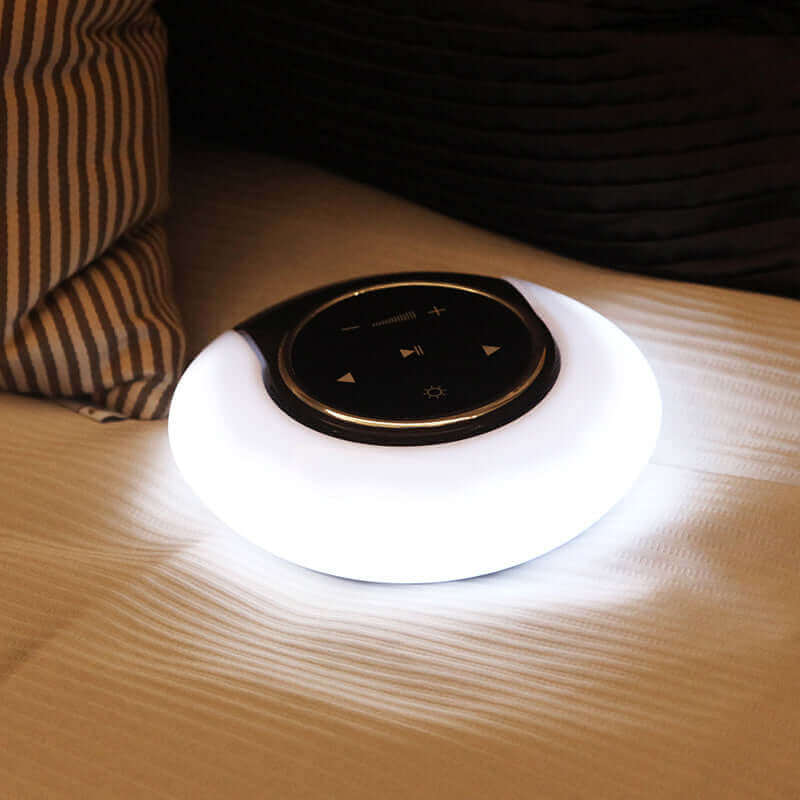 Kreative Bluetooth-Subwoofer-Stereo-Lautsprecher-LED-Schreibtischlampe, stufenloses Dimmen, faltbares Touch-Atmosphären-Nachtlicht