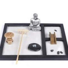 Traditional Japanese Miniature Bamboo Zen Garden Tray for Meditation and Decor