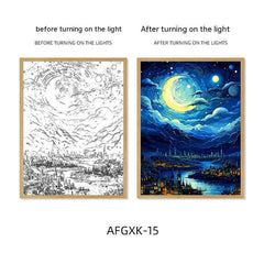 Van Gogh Famous Starry Sky Line Living Room Lighting Painting