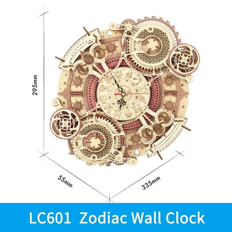 Robotime ROKR zodiaque horloge murale 3D Puzzle en bois modèle assemblage jouets cadeaux pour enfants enfants adolescents LC601 livraison directe du fournisseur