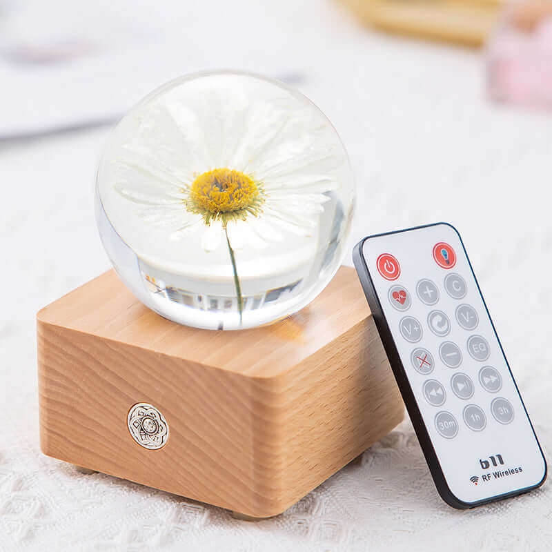 Modern Log Bottom Touch Small Night Lamp with Fragrant Flowers