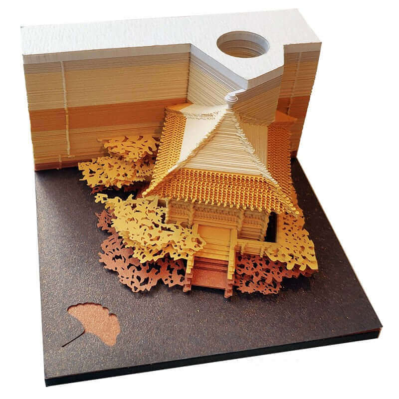 Tree House Panoramic 3D Notes Paper Carving Creative Calendar Decoration