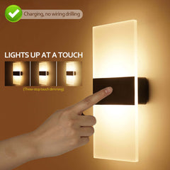 Lampe murale avec capteur de mouvement, Rechargeable par USB, luminaire décoratif d'intérieur, idéal pour une chambre à coucher, un couloir, des escaliers