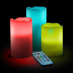 Bougies sans flamme en cire véritable Luma Candles (3 pièces/ensemble)