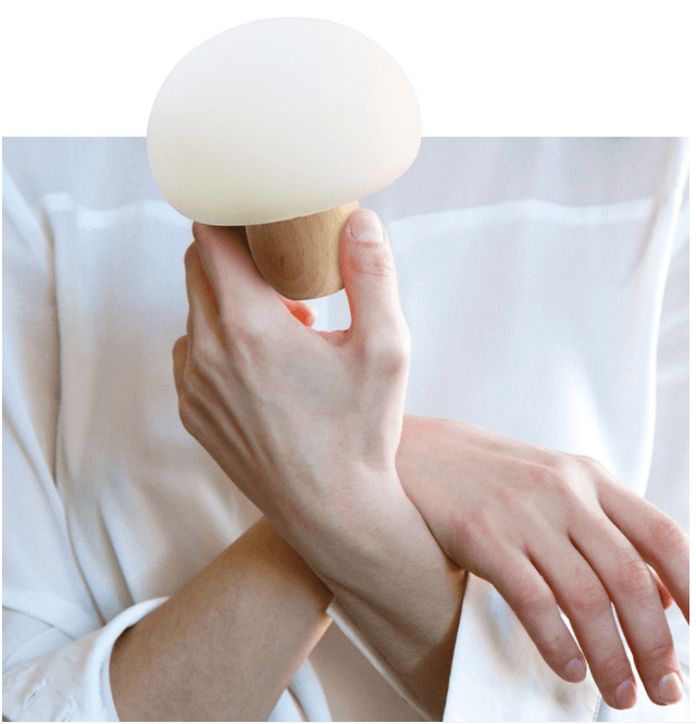 Lampe LED en Silicone, luminosité réglable, interrupteur en forme de champignon, Base en bois, minuterie, veilleuse, cadeau pour enfants