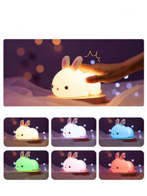 Lampe en Silicone lapin, cadeau du nouvel an, alimentation, veilleuse créative, jouets pour enfants