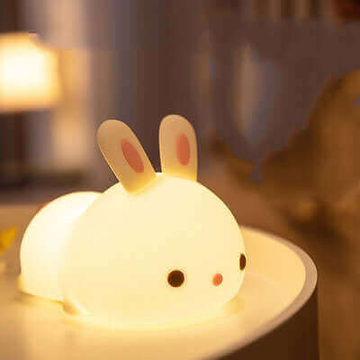 Lampe en Silicone lapin, cadeau du nouvel an, alimentation, veilleuse créative, jouets pour enfants