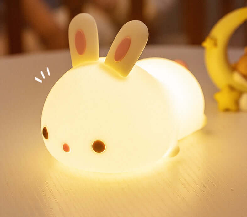 Lampe en Silicone lapin, cadeau du nouvel an, alimentation, veilleuse créative, jouets pour enfants